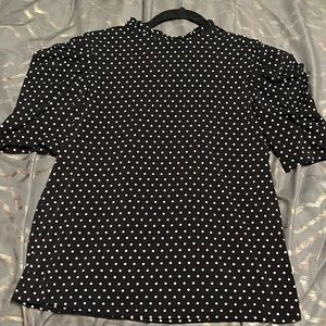 Black Dotted Ruffle sleeves